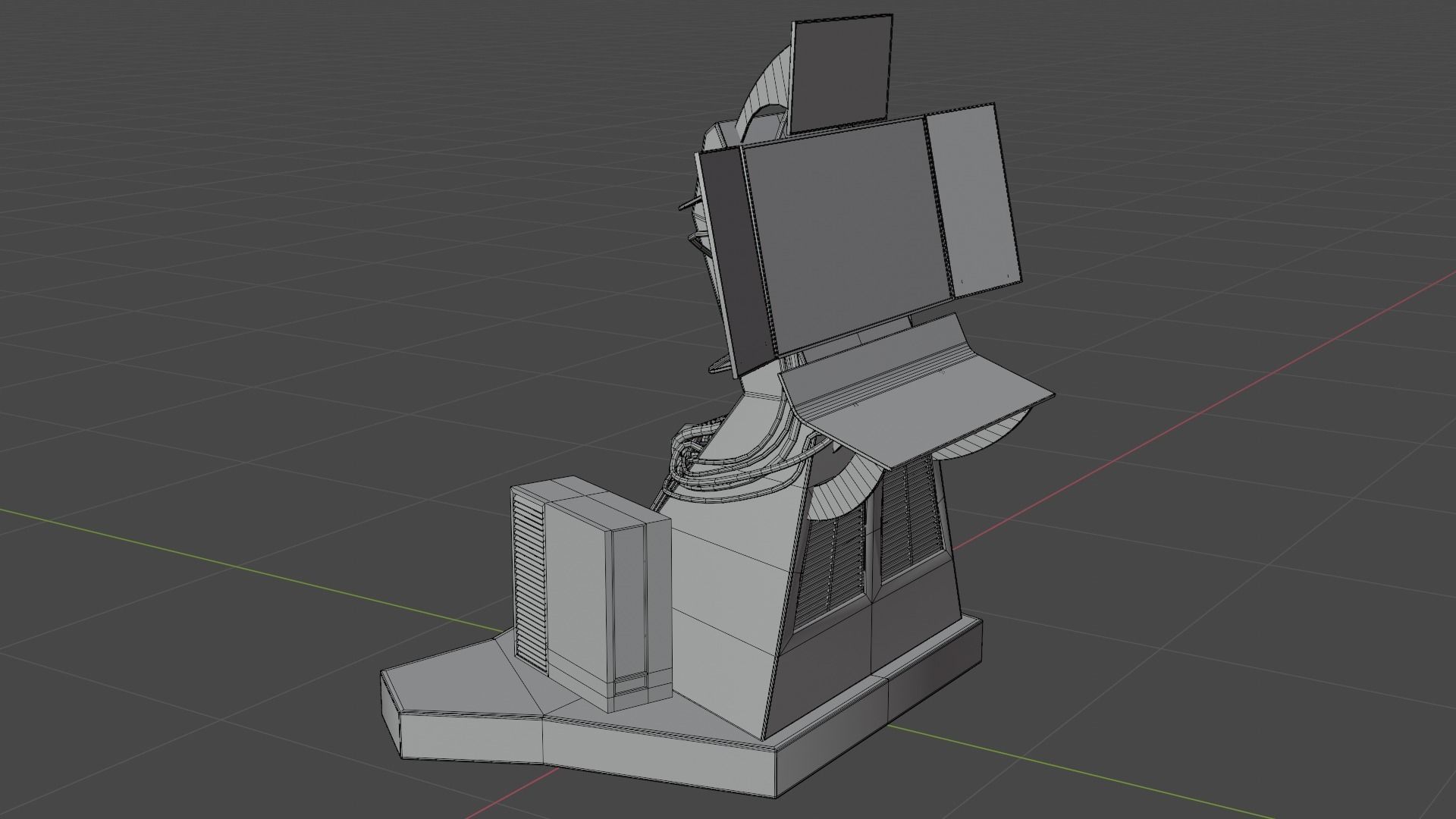 Science Fiction Computer Console Low-poly 3D model_23