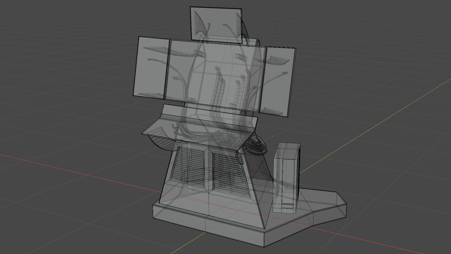 Science Fiction Computer Console Low-poly 3D model_33