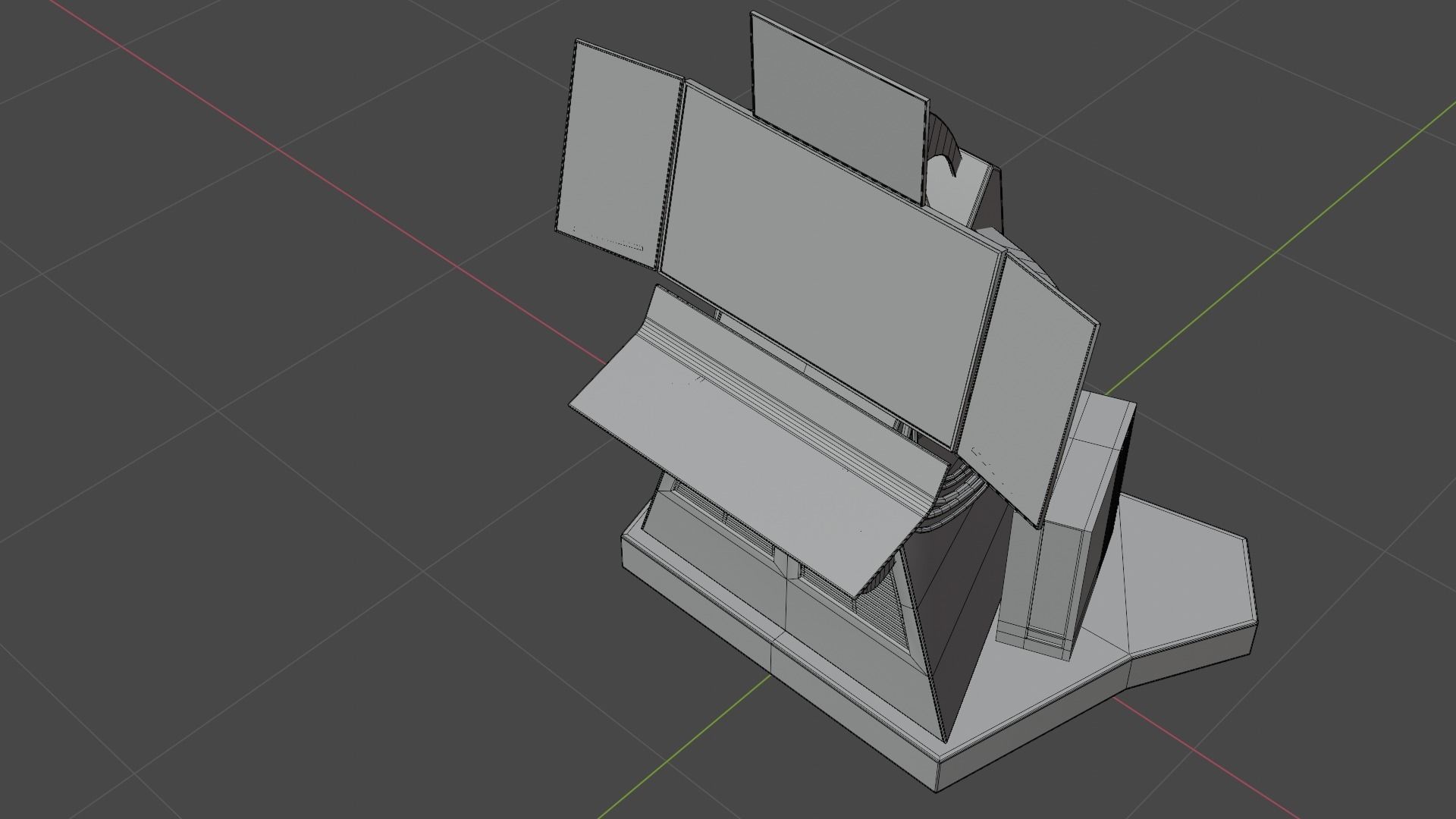 Science Fiction Computer Console Low-poly 3D model_26