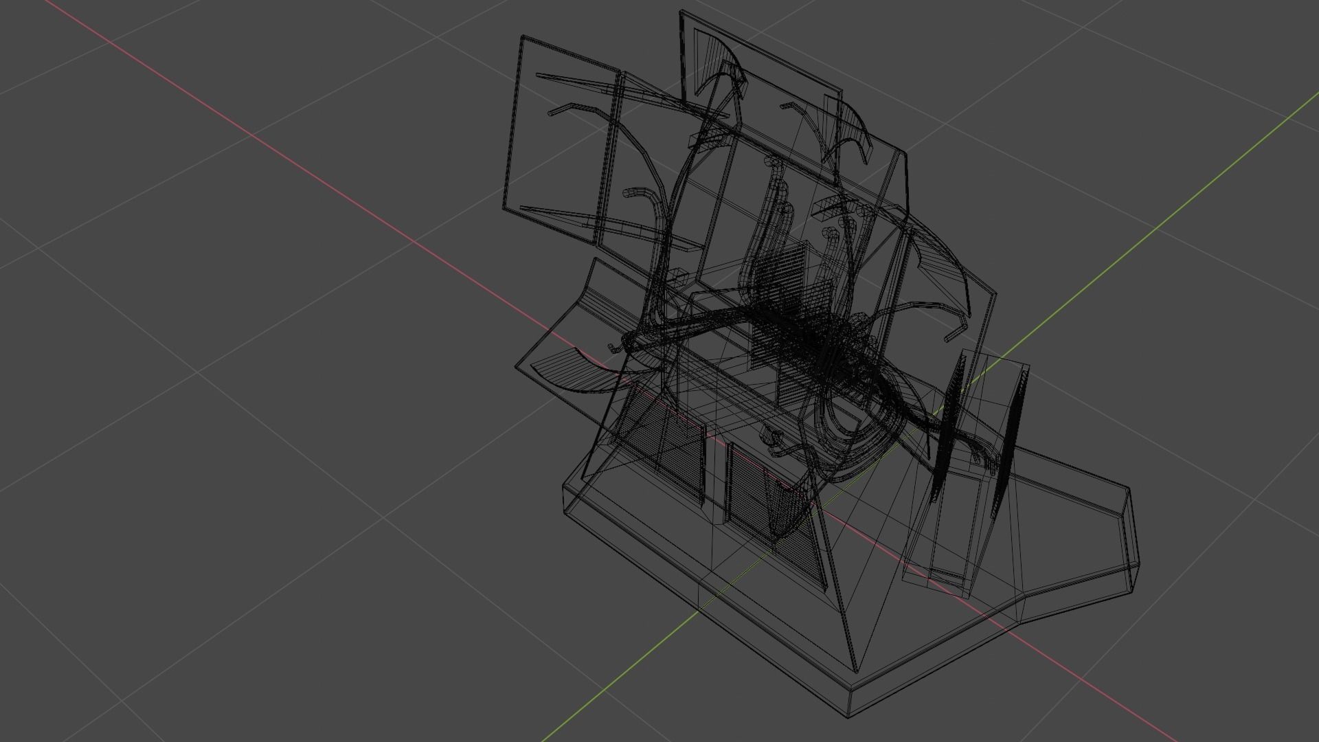 Science Fiction Computer Console Low-poly 3D model_48