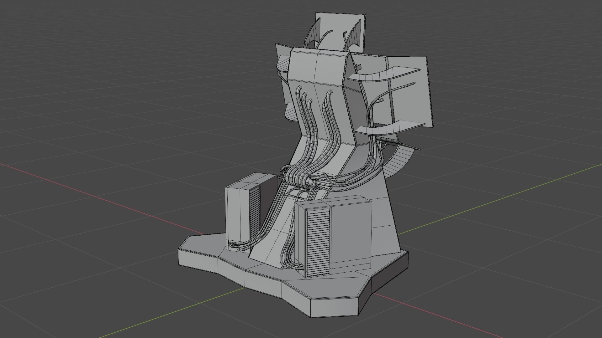 Science Fiction Computer Console Low-poly 3D model_24