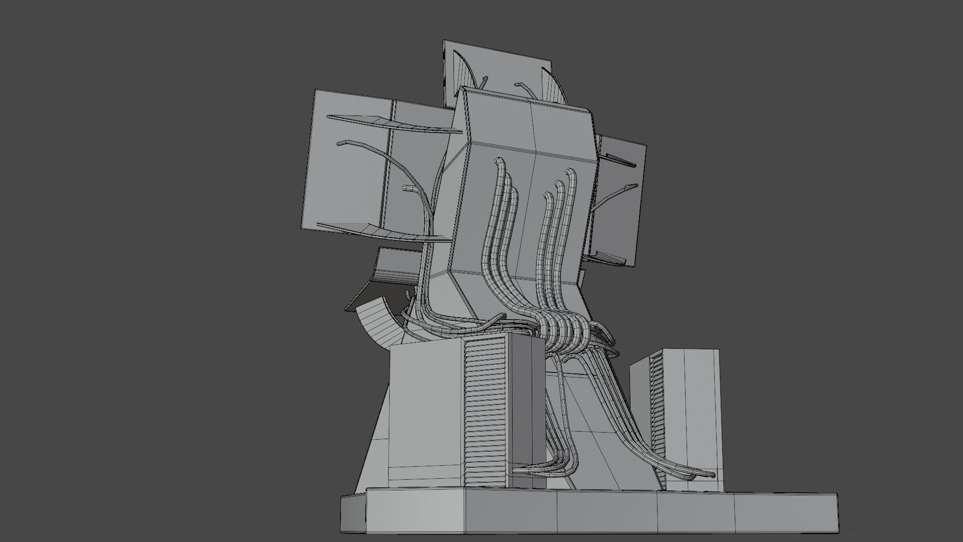 Science Fiction Computer Console Low-poly 3D model_30