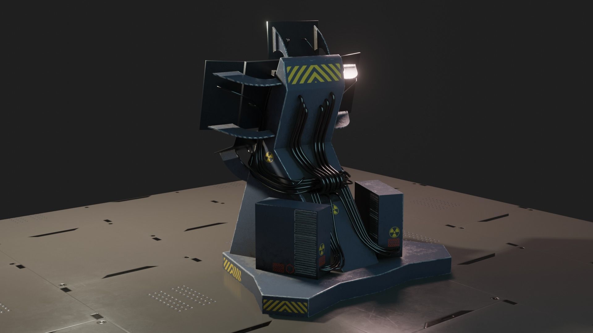 Science Fiction Computer Console Low-poly 3D model_3