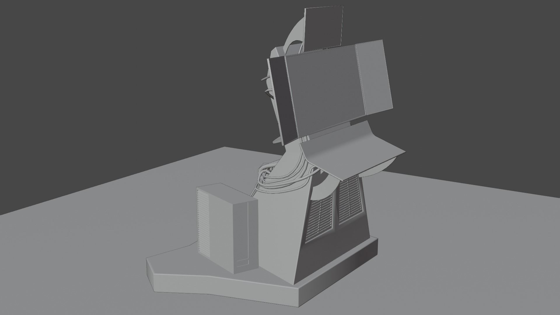 Science Fiction Computer Console Low-poly 3D model_12