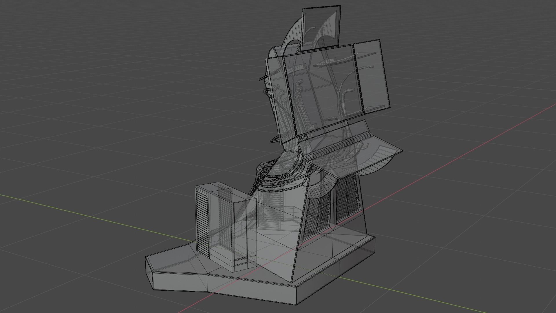 Science Fiction Computer Console Low-poly 3D model_34