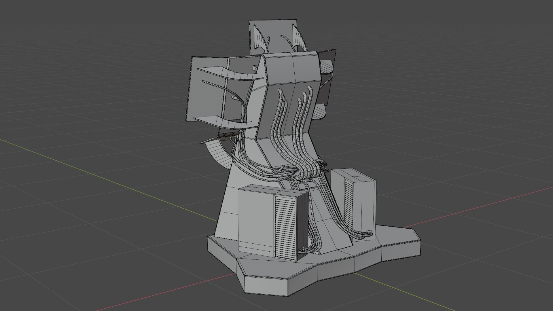 Science Fiction Computer Console Low-poly 3D model_25