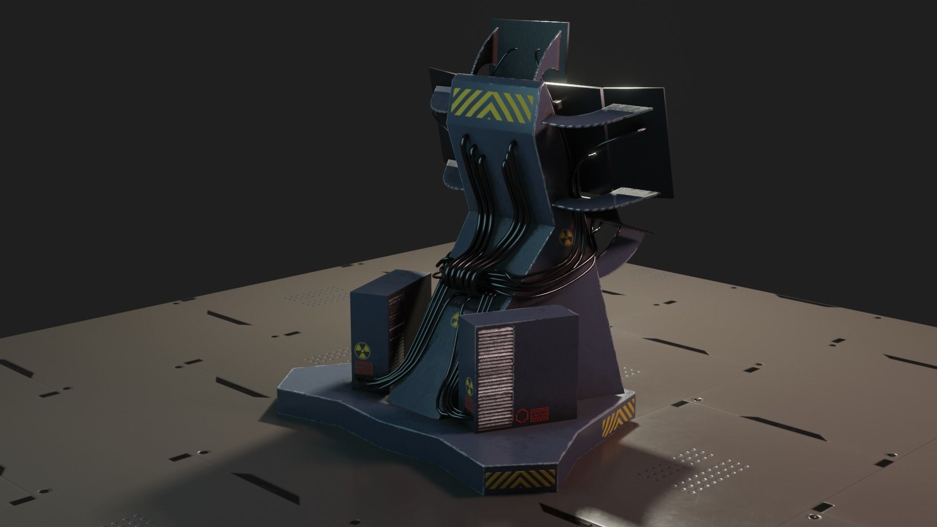 Science Fiction Computer Console Low-poly 3D model_2