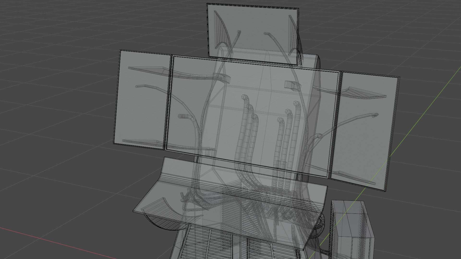 Science Fiction Computer Console Low-poly 3D model_42