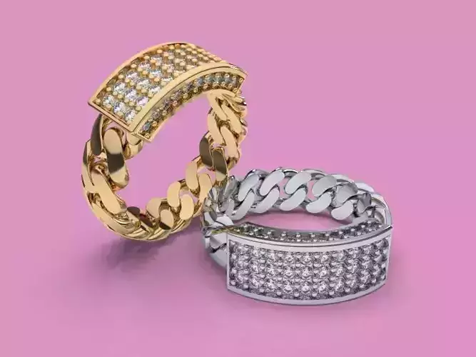 6 MM CUBAN LINK FASHION DIAMOND RING