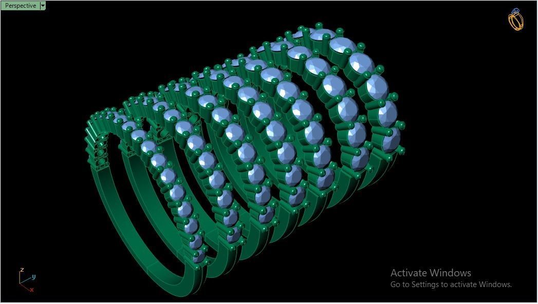 Eternity rings collection 3D print model_8