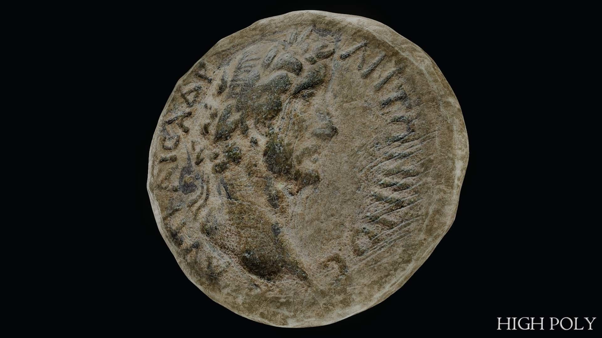 Lykaonia Coin 2 Low-poly 3D model_3