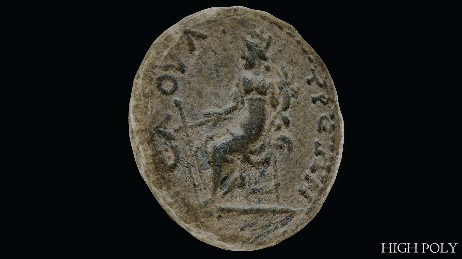 Lykaonia Coin 2 Low-poly 3D model_7