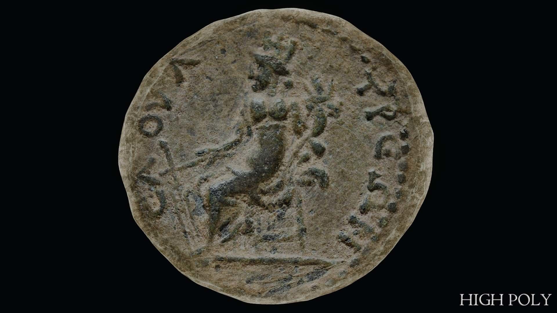 Lykaonia Coin 2 Low-poly 3D model_8