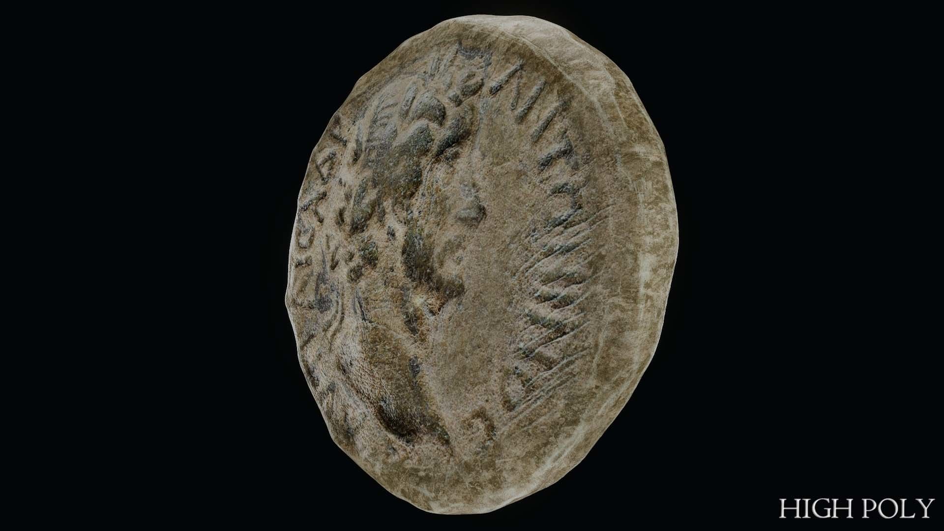 Lykaonia Coin 2 Low-poly 3D model_4