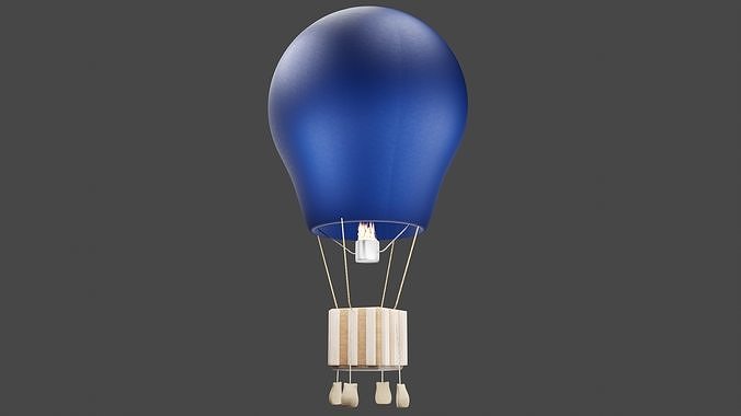 Hot air balloon in flight 3D model