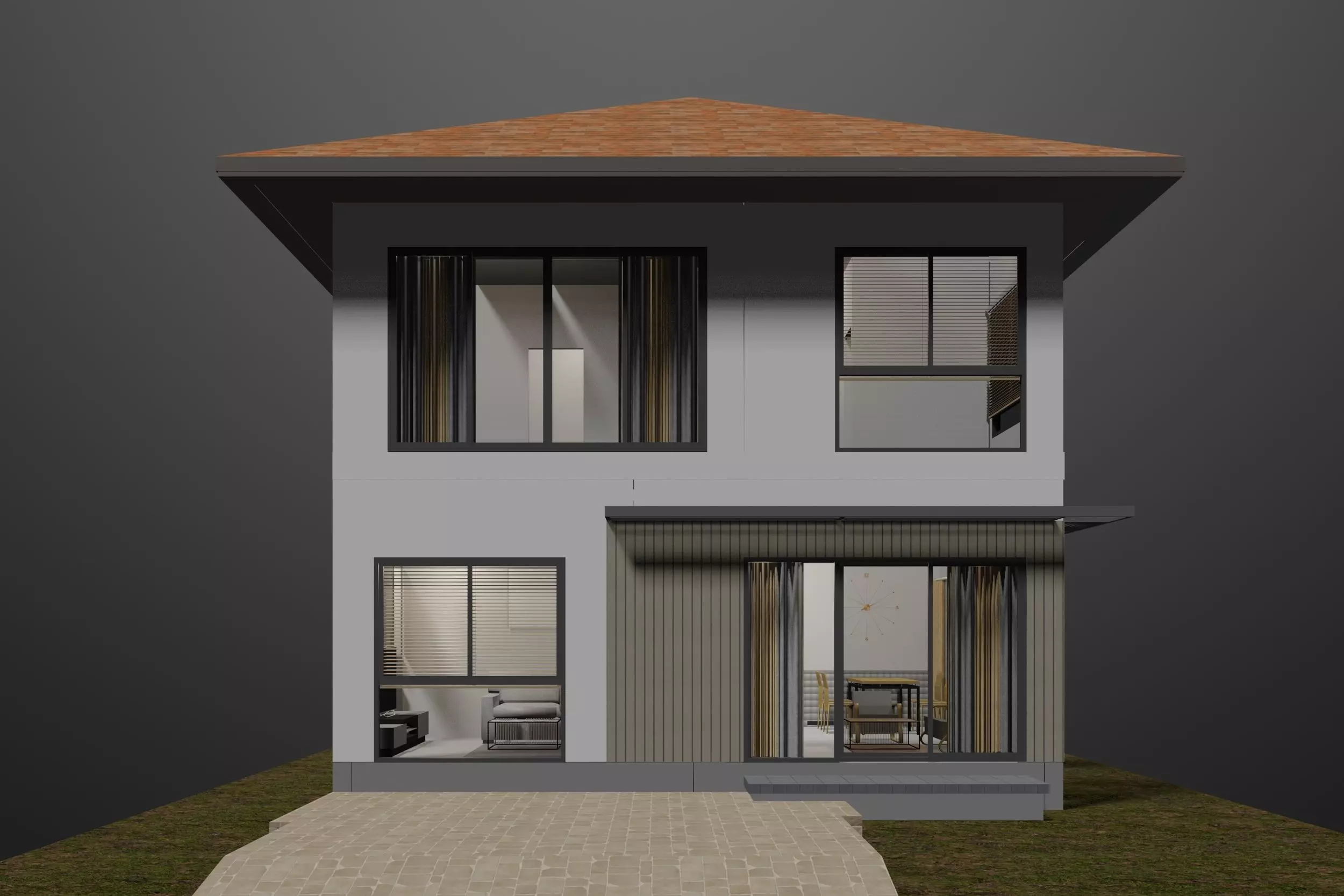 Small detached house 3D model_0