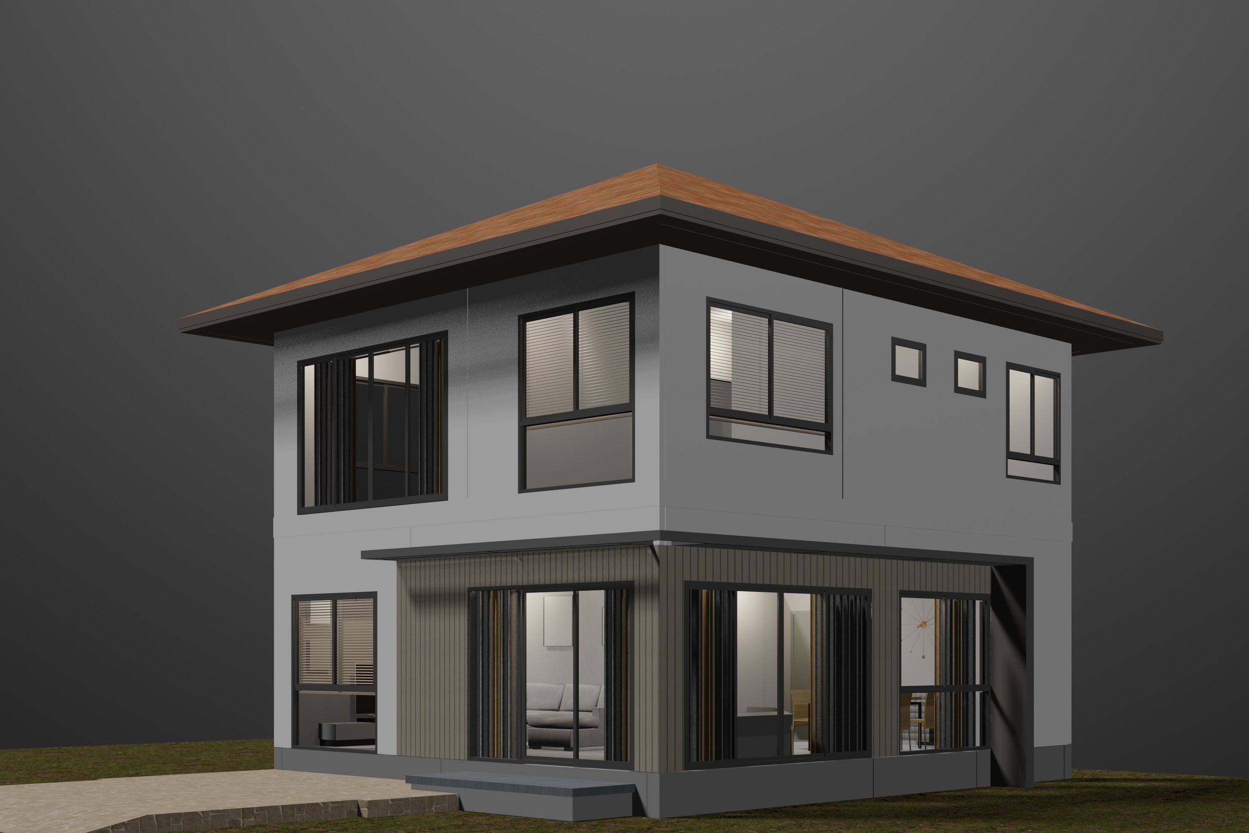 Small detached house 3D model_2