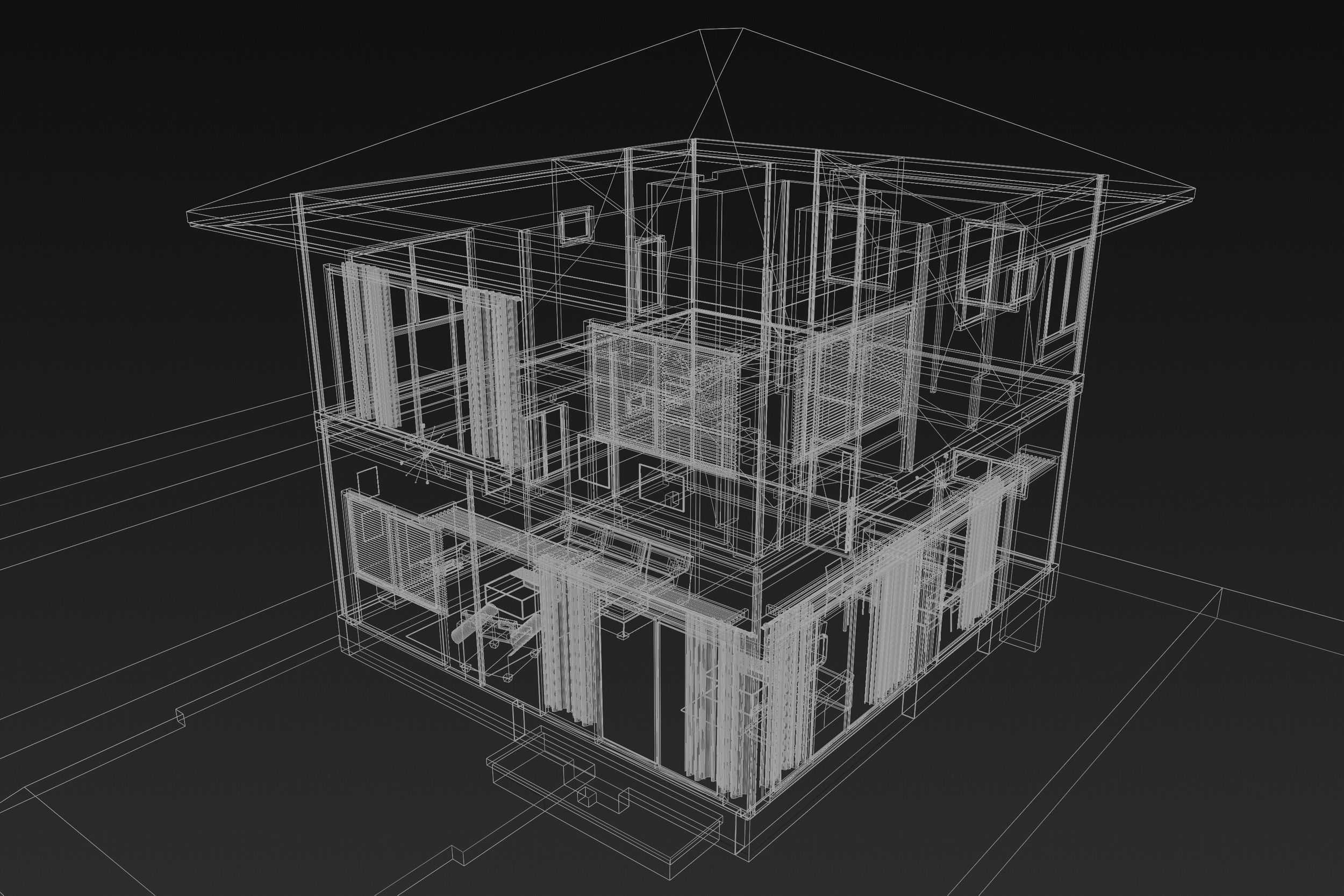 Small detached house 3D model_6