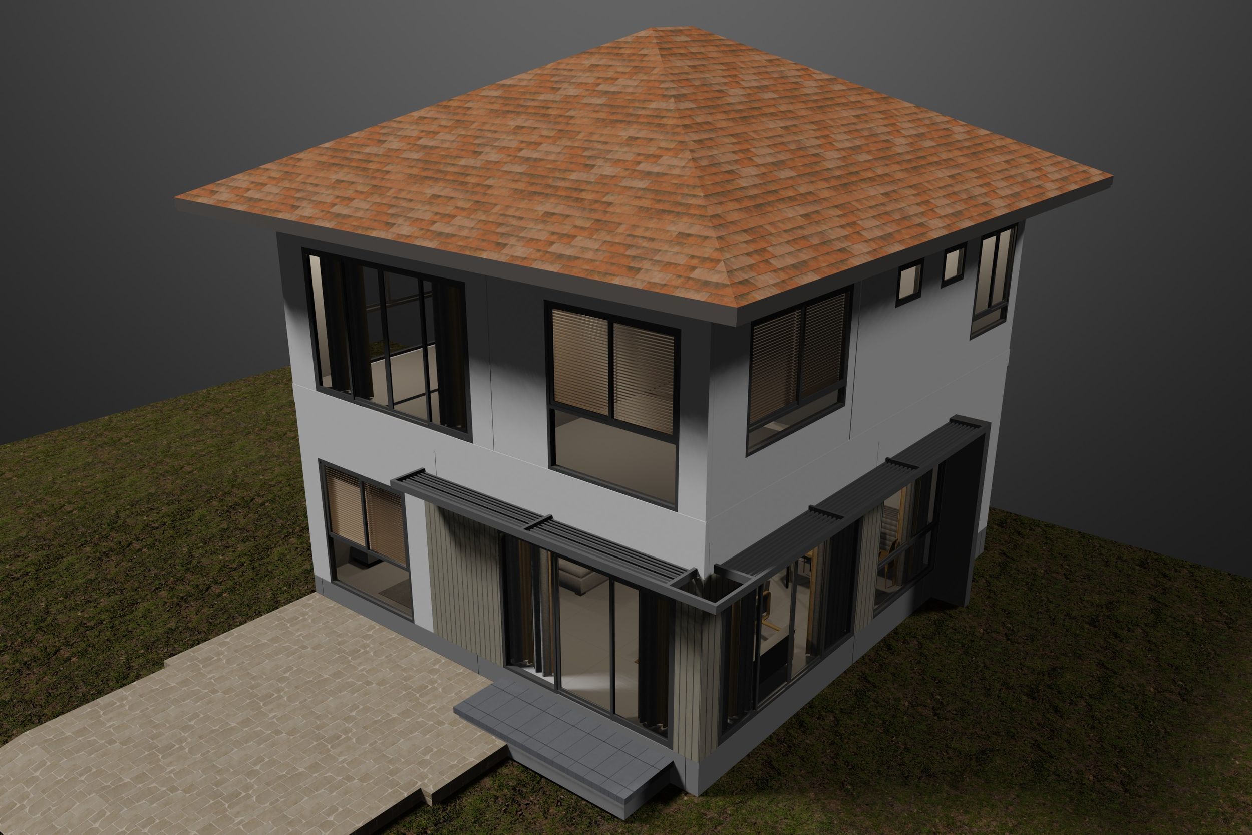 Small detached house 3D model_5