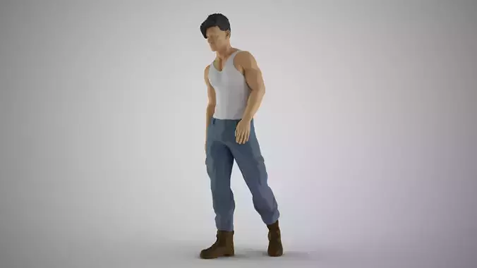 Punk Young Man 3D print model