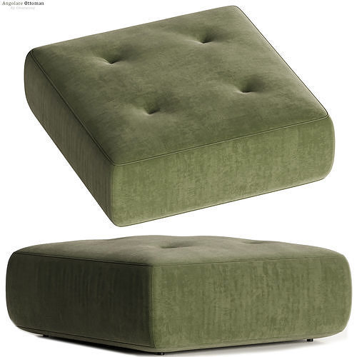 Crate and barrel Angolare Ottoman Green 3D model