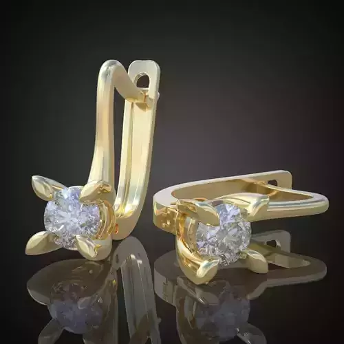 Earring 3D model 3D printable model 0128-14 3D print model