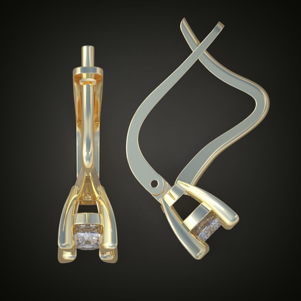 Earring 3D model 3D printable model 0128-14 3D print model_12