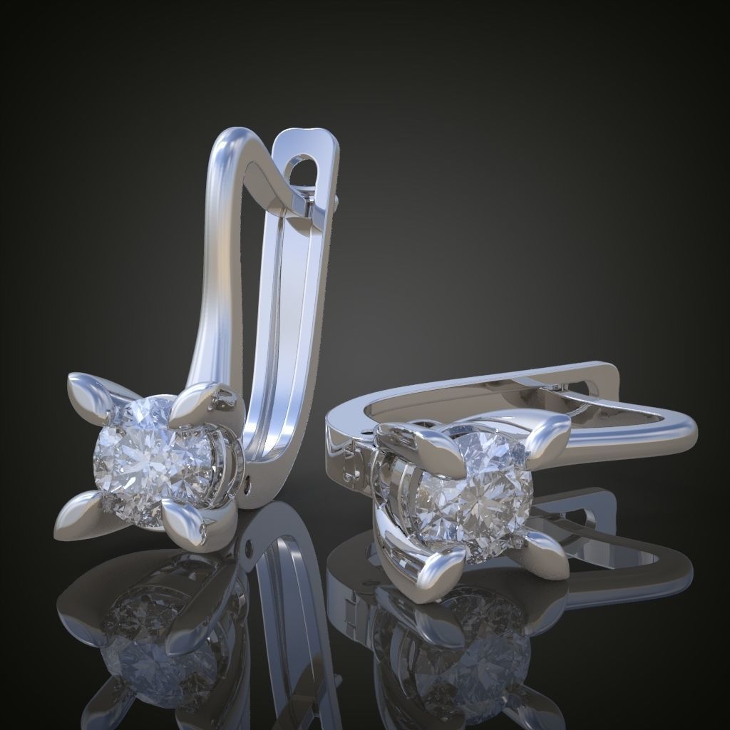 Earring 3D model 3D printable model 0128-14 3D print model_1