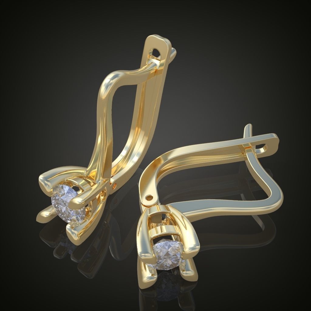 Earring 3D model 3D printable model 0128-14 3D print model_3