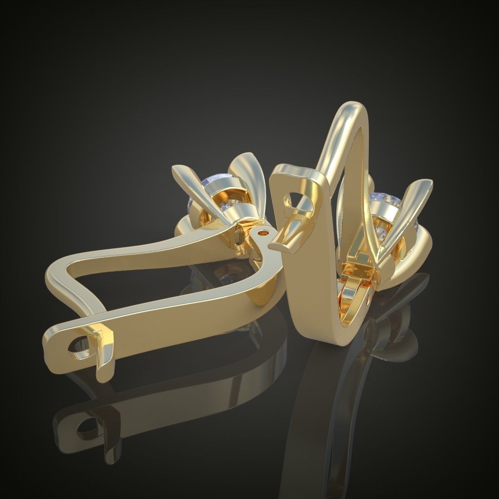 Earring 3D model 3D printable model 0128-14 3D print model_4