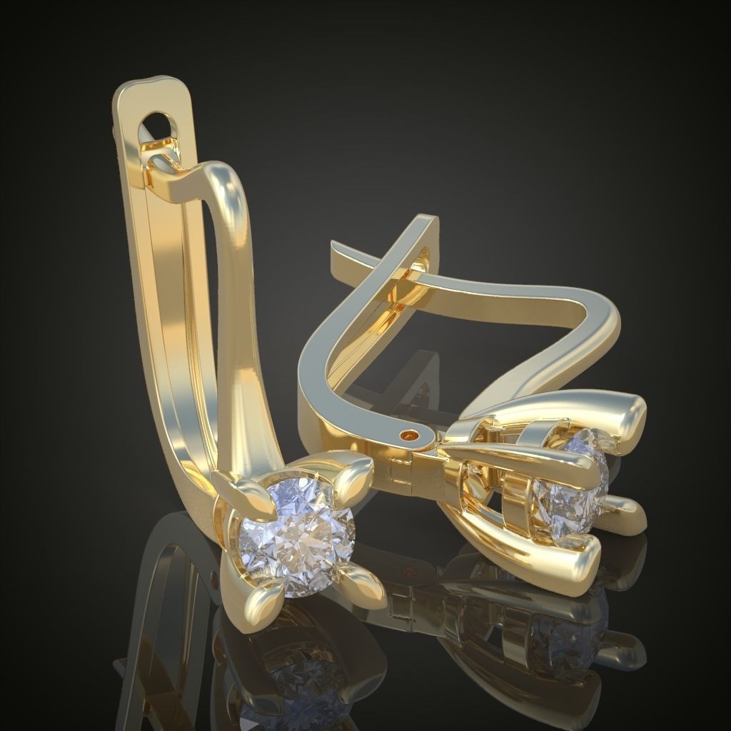 Earring 3D model 3D printable model 0128-14 3D print model_13