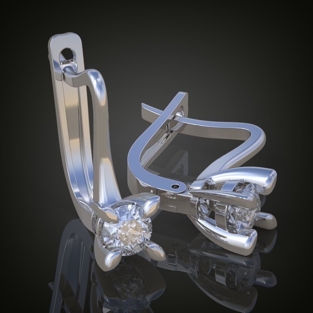 Earring 3D model 3D printable model 0128-14 3D print model_14