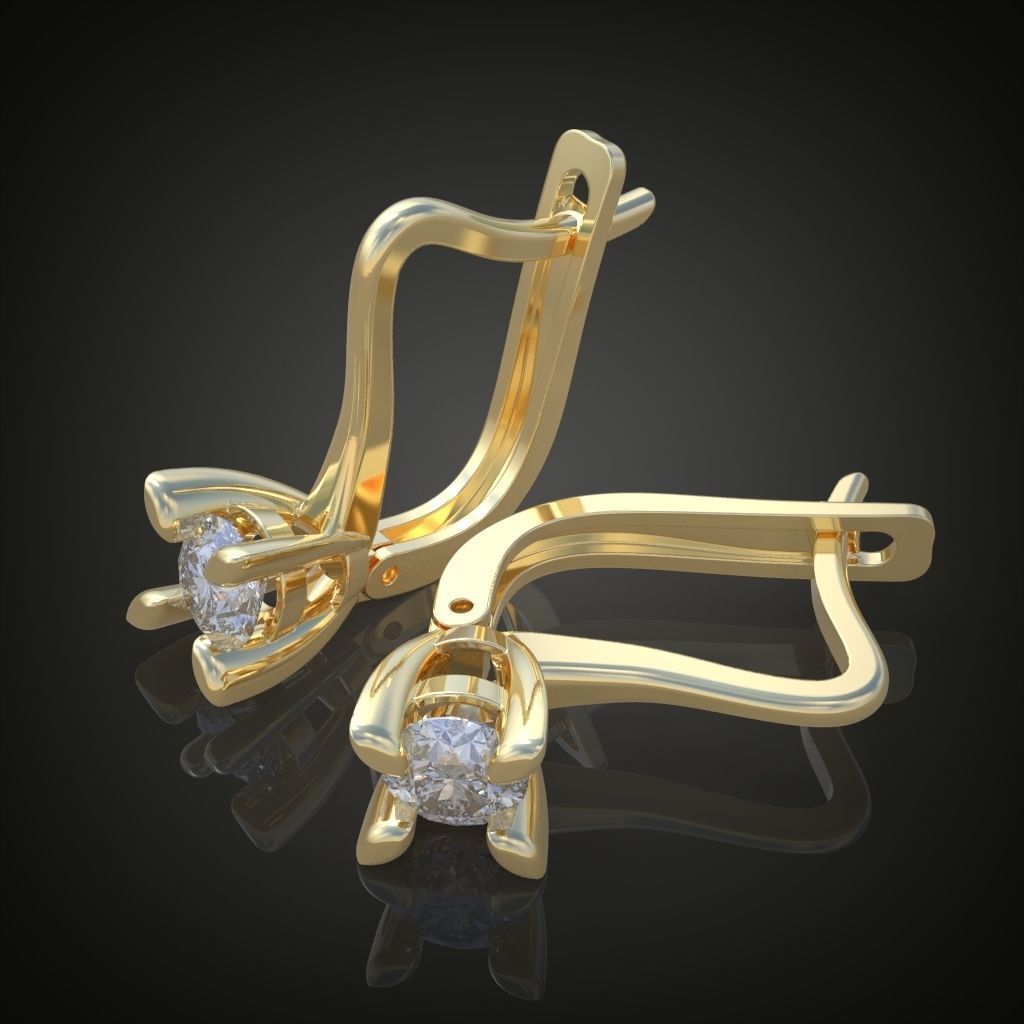 Earring 3D model 3D printable model 0128-14 3D print model_7