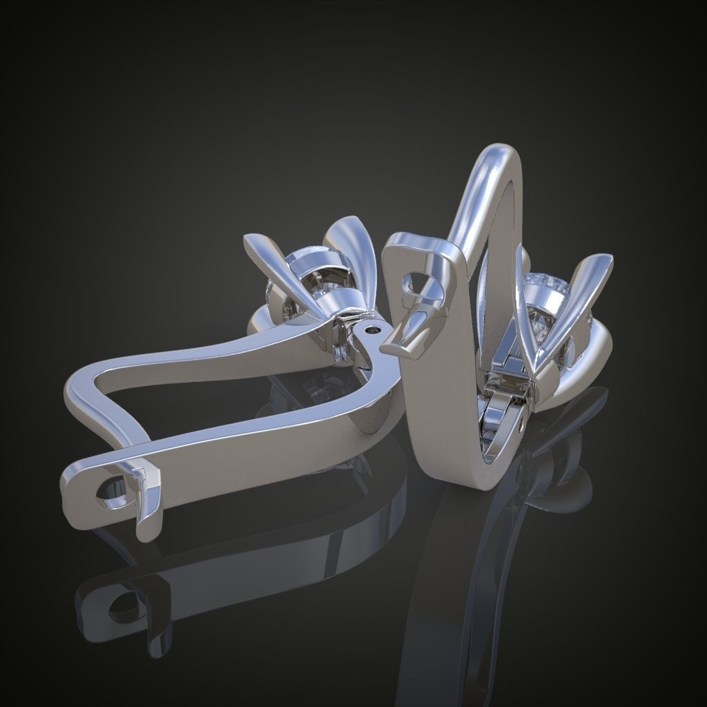 Earring 3D model 3D printable model 0128-14 3D print model_5