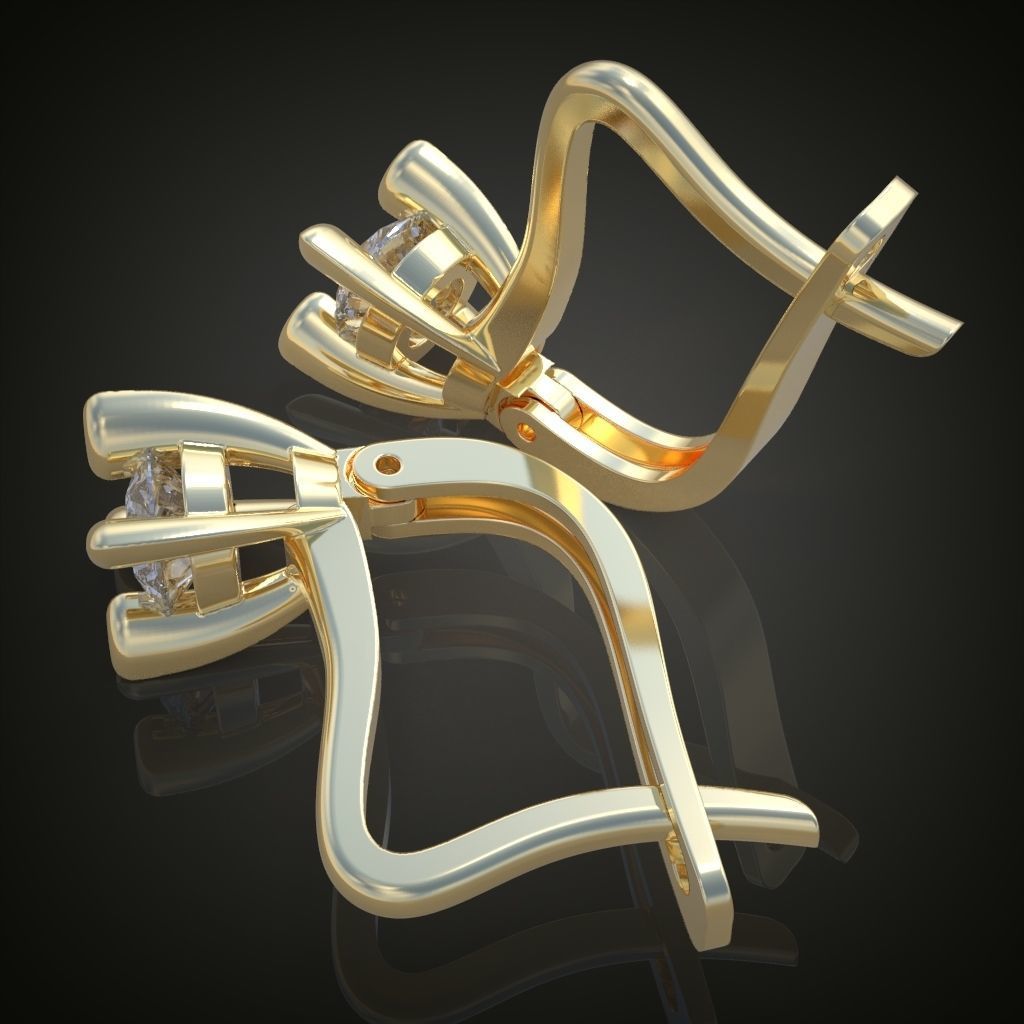 Earring 3D model 3D printable model 0128-14 3D print model_9