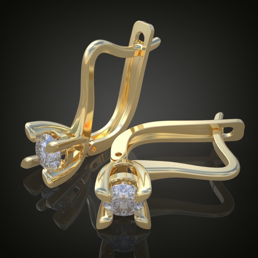 Earring 3D model 3D printable model 0128-14 3D print model_8