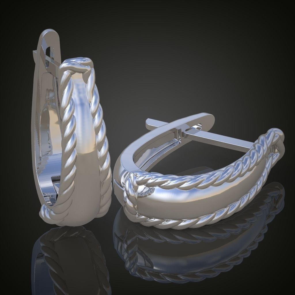 Earring 3D model 3D printable model 0129-14ol17n 3D print model_13