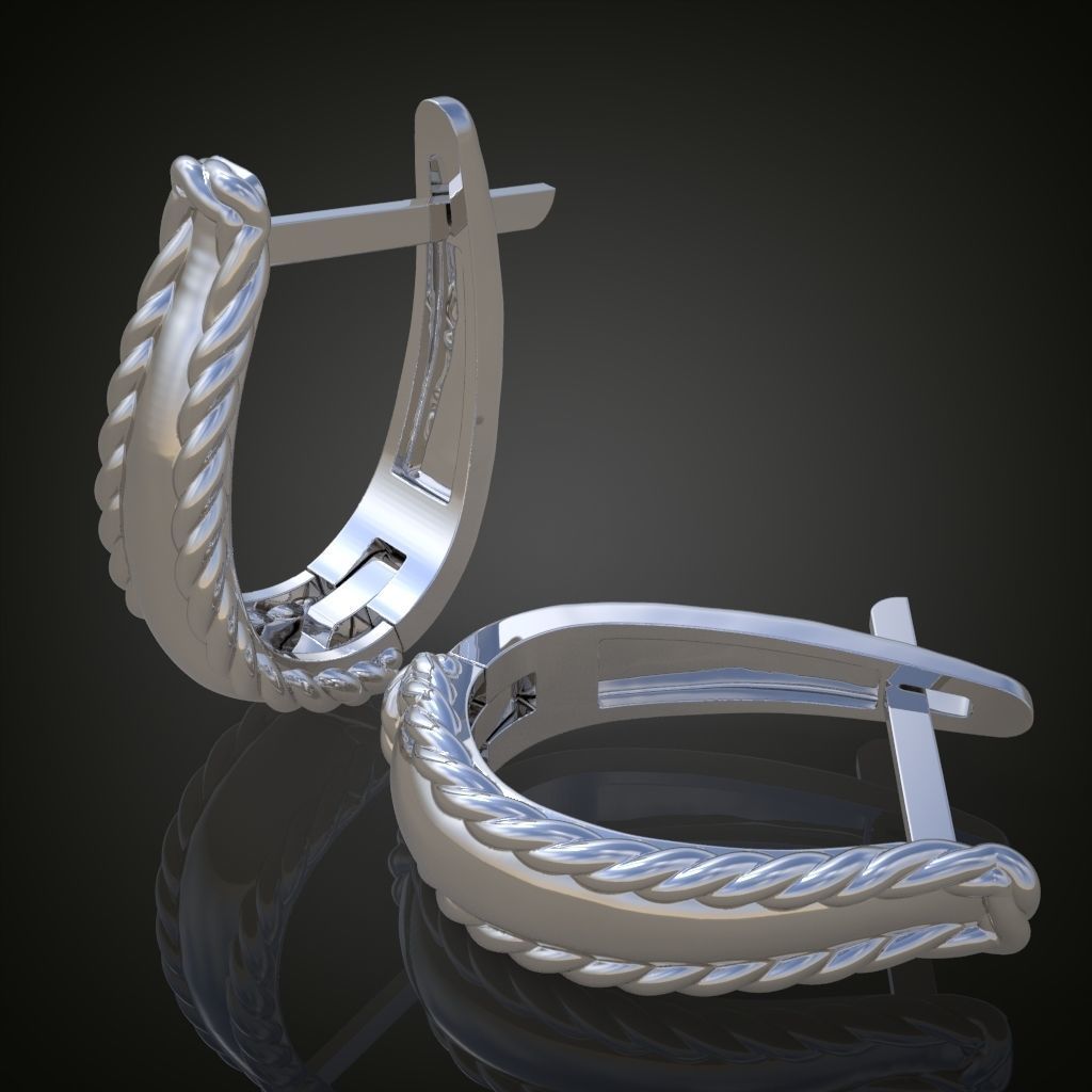 Earring 3D model 3D printable model 0129-14ol17n 3D print model_6