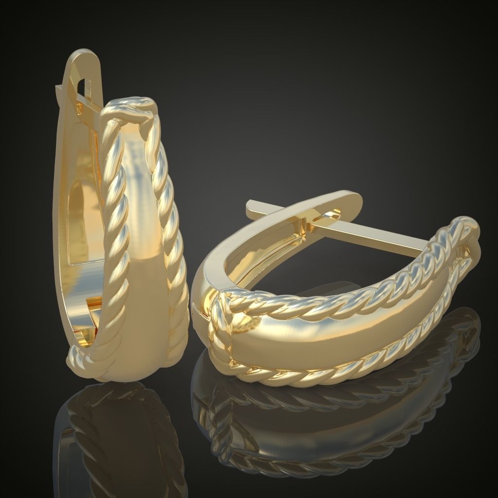 Earring 3D model 3D printable model 0129-14ol17n 3D print model_12