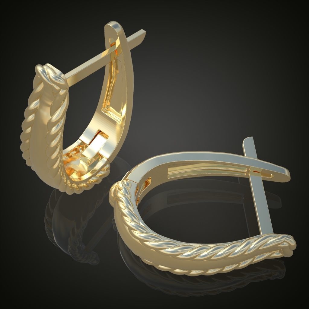 Earring 3D model 3D printable model 0129-14ol17n 3D print model_3