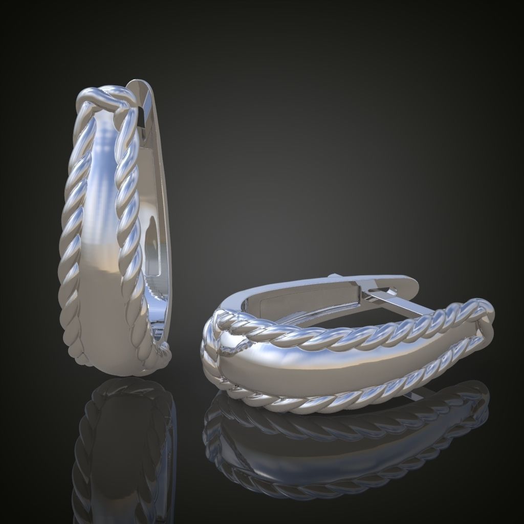 Earring 3D model 3D printable model 0129-14ol17n 3D print model_1