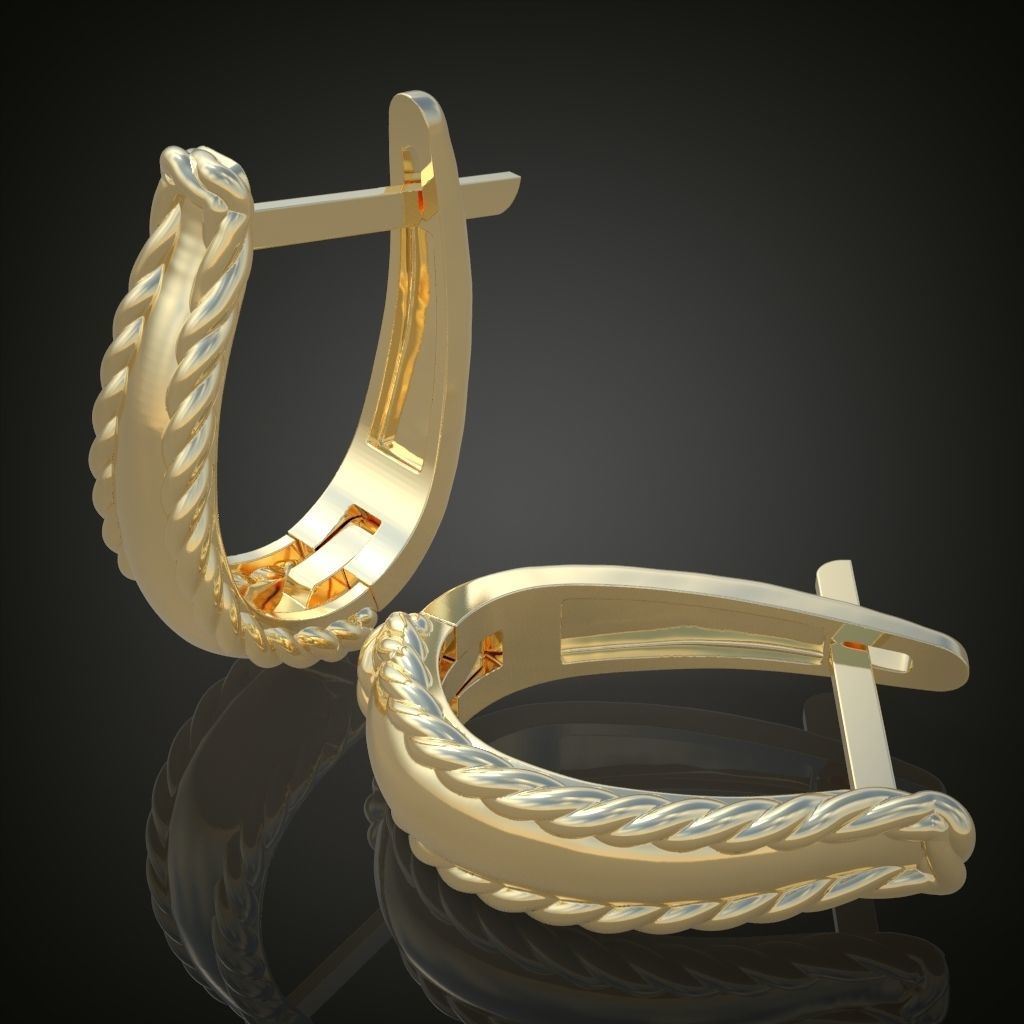 Earring 3D model 3D printable model 0129-14ol17n 3D print model_7