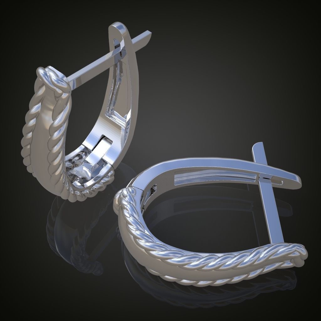 Earring 3D model 3D printable model 0129-14ol17n 3D print model_2