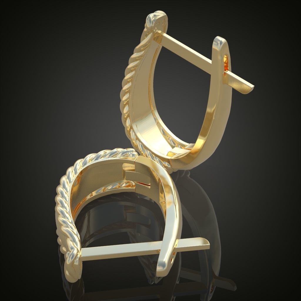 Earring 3D model 3D printable model 0129-14ol17n 3D print model_8