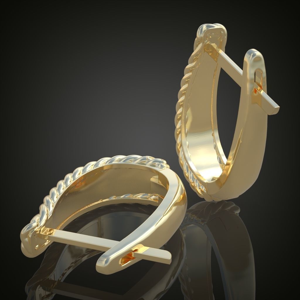 Earring 3D model 3D printable model 0129-14ol17n 3D print model_4