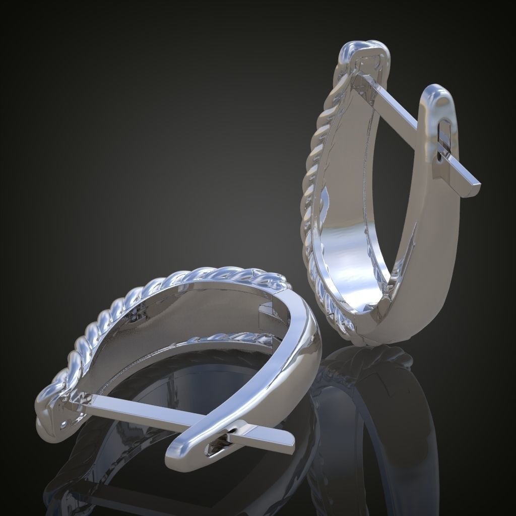 Earring 3D model 3D printable model 0129-14ol17n 3D print model_5
