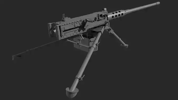 Browning m2 gun 3d model machine gun Low-poly 3D model