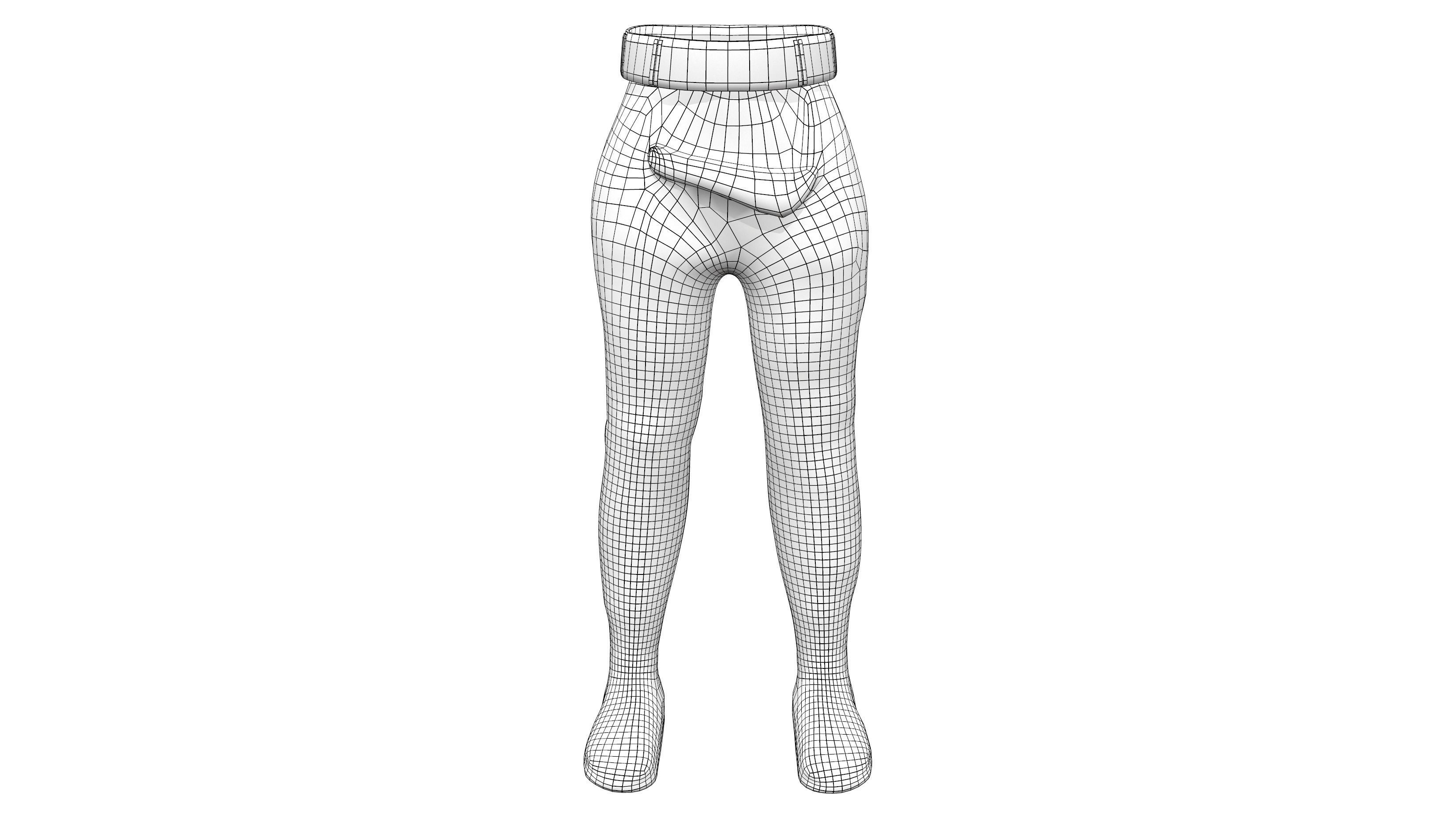 Sci-fi Pants With Shoes Low-poly 3D model_6