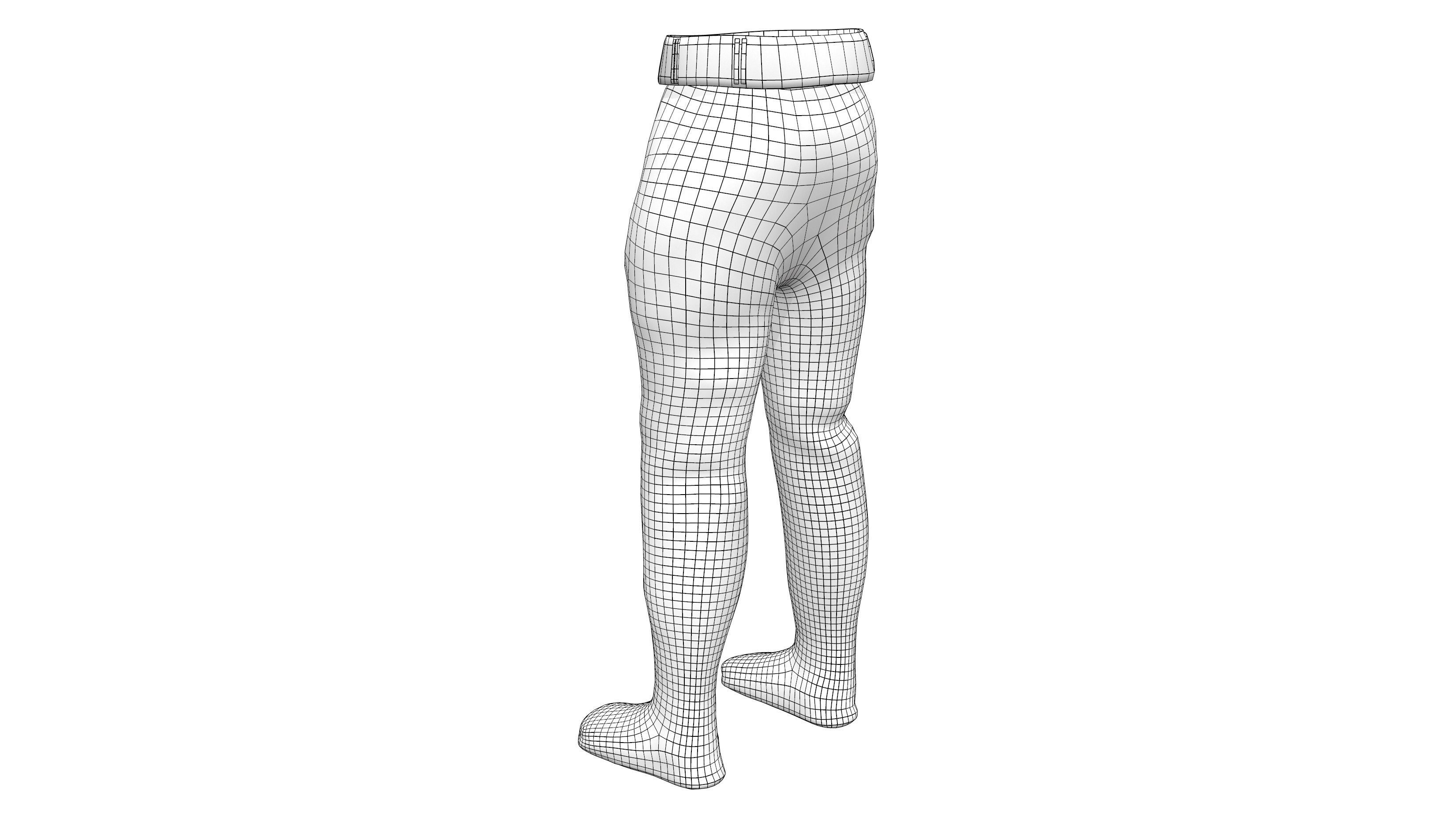 Sci-fi Pants With Shoes Low-poly 3D model_7