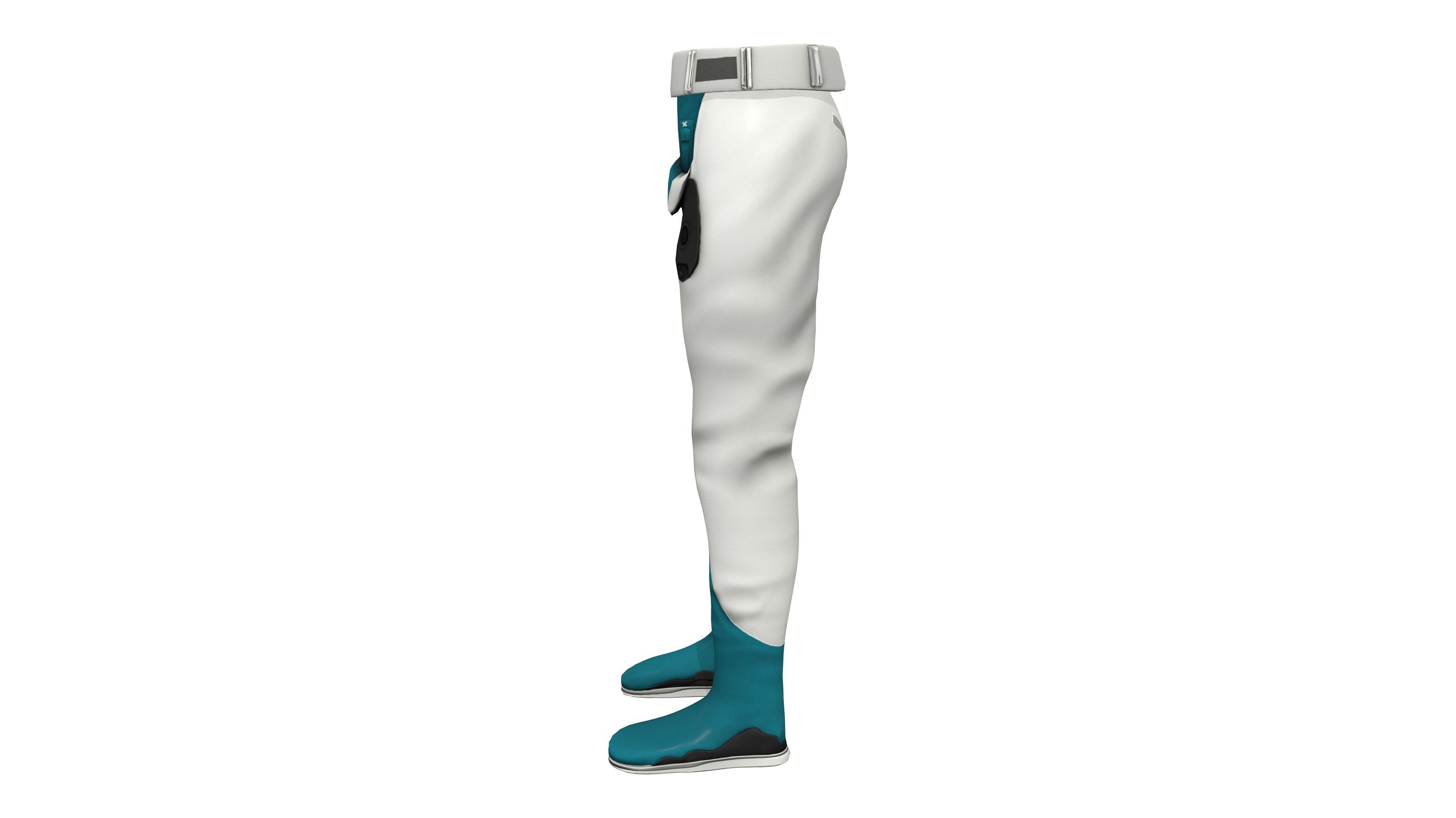 Sci-fi Pants With Shoes Low-poly 3D model_3